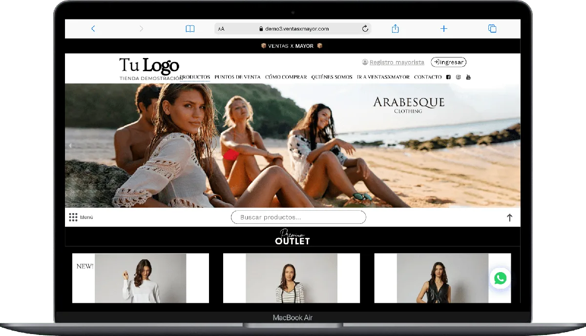 Plataforma SaaS de eCommerce B2B VentasxMayor vista en escritorio