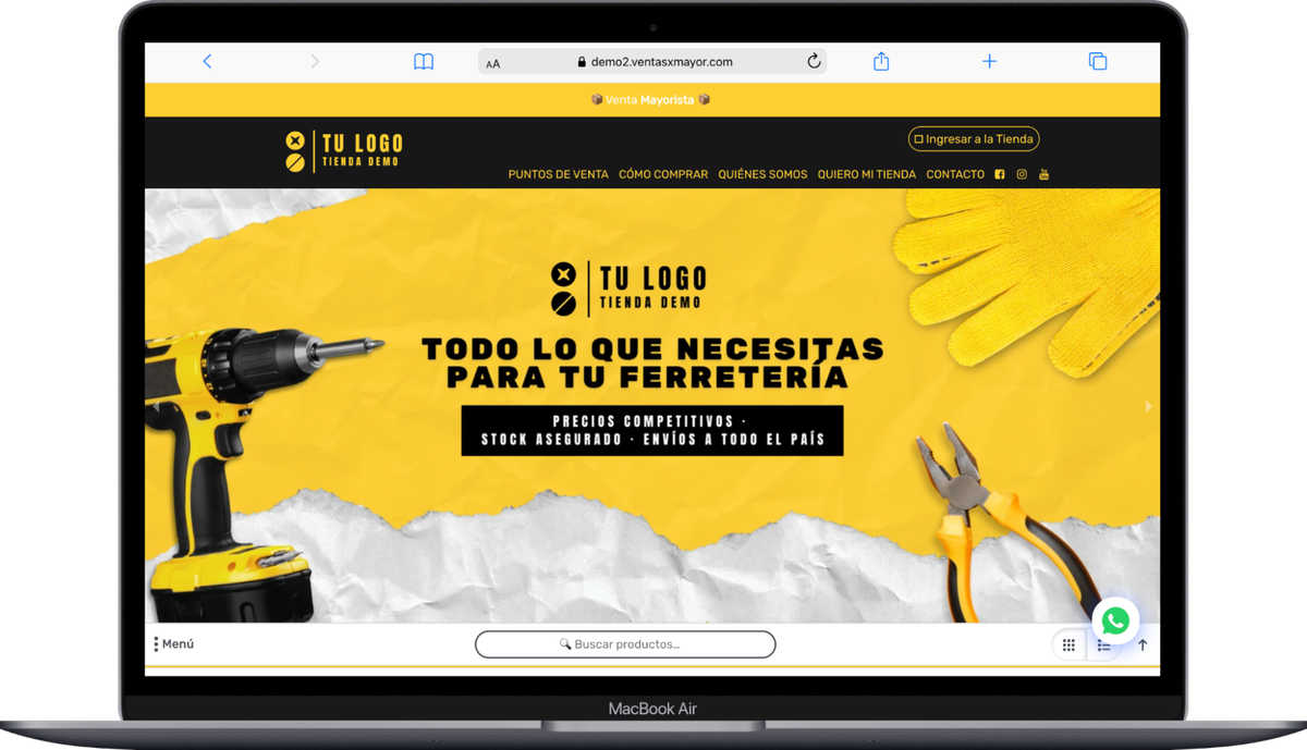 Tienda demo de ferreteria mayorista hecha con ventasxmayor.com.py