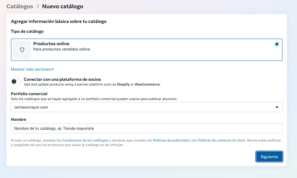Create Meta catalog