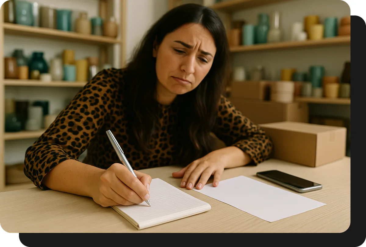 mayorista de bazar y deco tomando pedidos a mano sin ventasxmayor.com.py