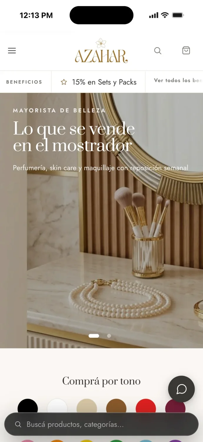 La tienda mayorista de cosmética en el celular