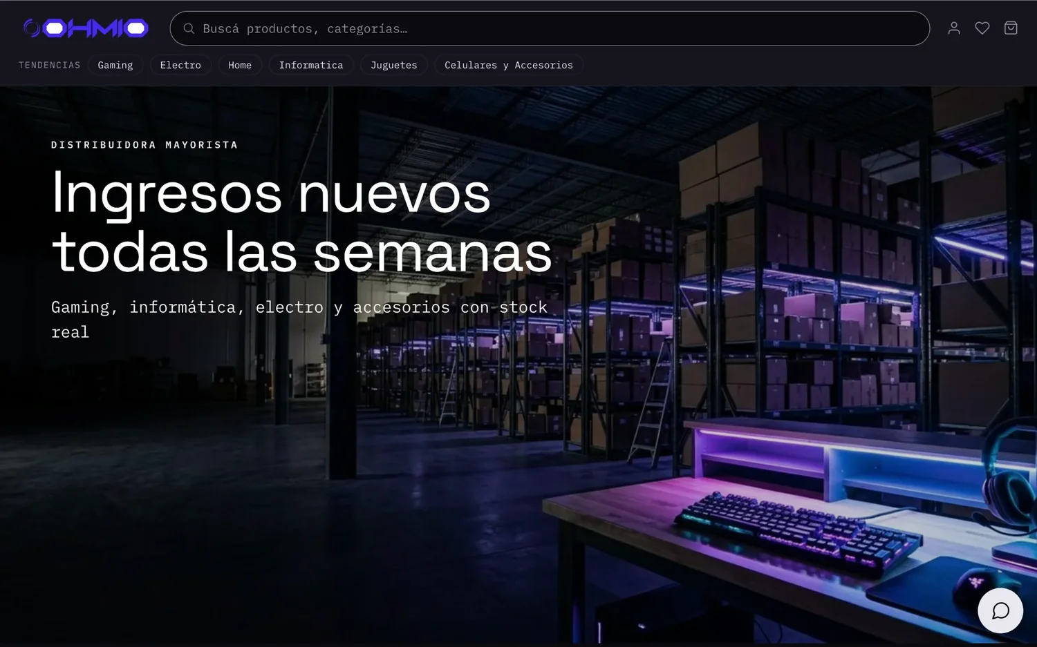 Tienda mayorista de tecnología en una notebook